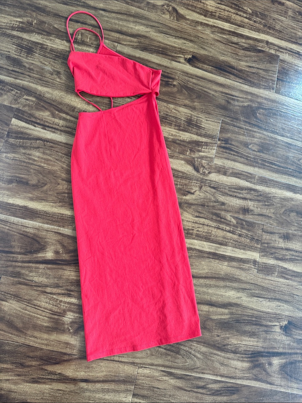 Zara Crimson One-Shoulder Slip Dress